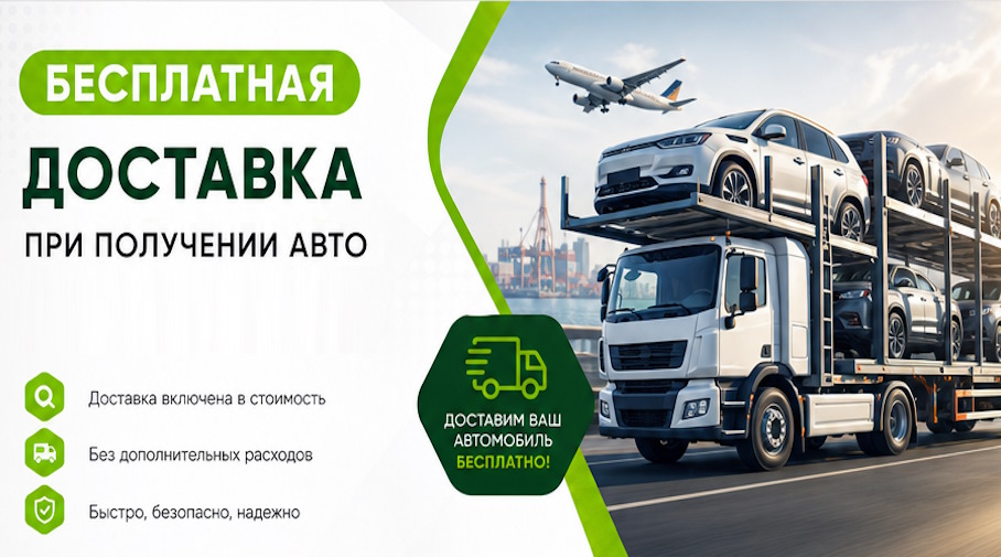 Акция! Бесплатная доставка по Белгороде при получении авто